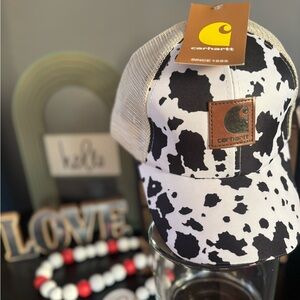 Carhartt White & Black Cow Pattern Mesh Trucker Hat